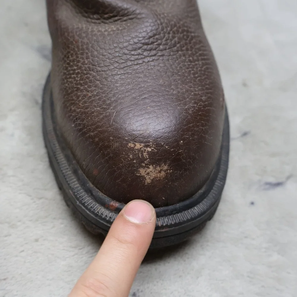 Hermand Survivors Mens 8.5 Work Boots Brown Bay II Leather Safety Toe Utility